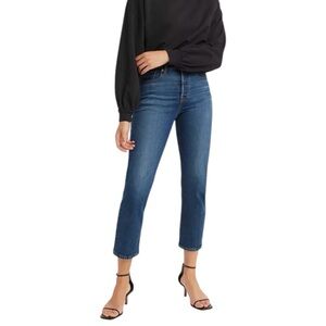 Levi’s Premium Wedgie Straight Fit Dark Wash Jeans Womens Size 26